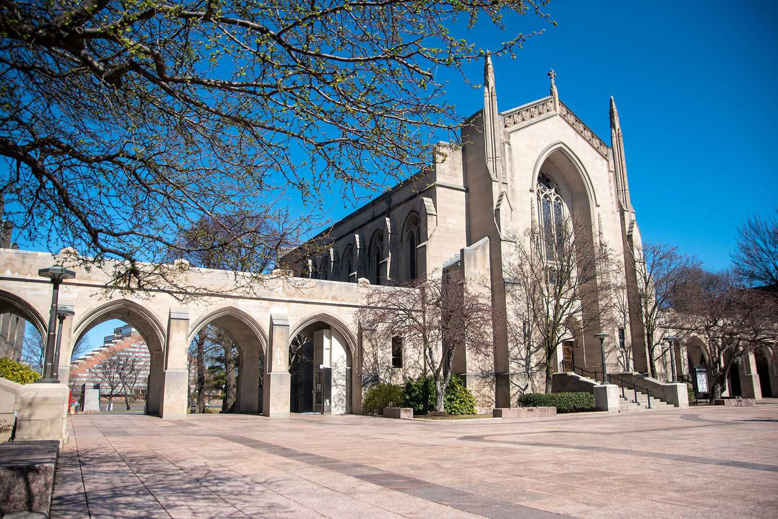 Boston University’s Marsh Plaza. The university has lost $52 million because of the coronavirus pandemic, and has subsequently developed a financial recovery plan that involves freezing hiring and faculty and staff salaries, as well as putting non-essential projects on pause. LAURYN ALLEN/ DFP FILE
