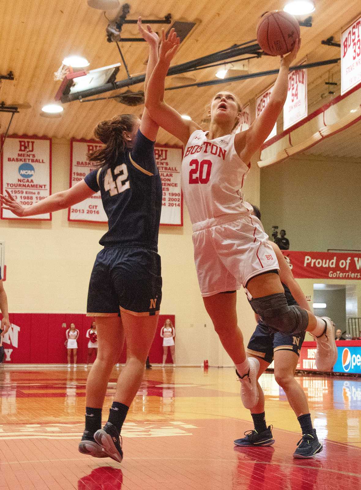 Despite the abrupt ending to her college career, senior forward Nia Irving, shown in a Feb. 15 game against Navy, said the hard work that she and fellow senior guard Vanessa Edgehill put into the program paid off. RACHEL SHARPLES/ DFP FILE