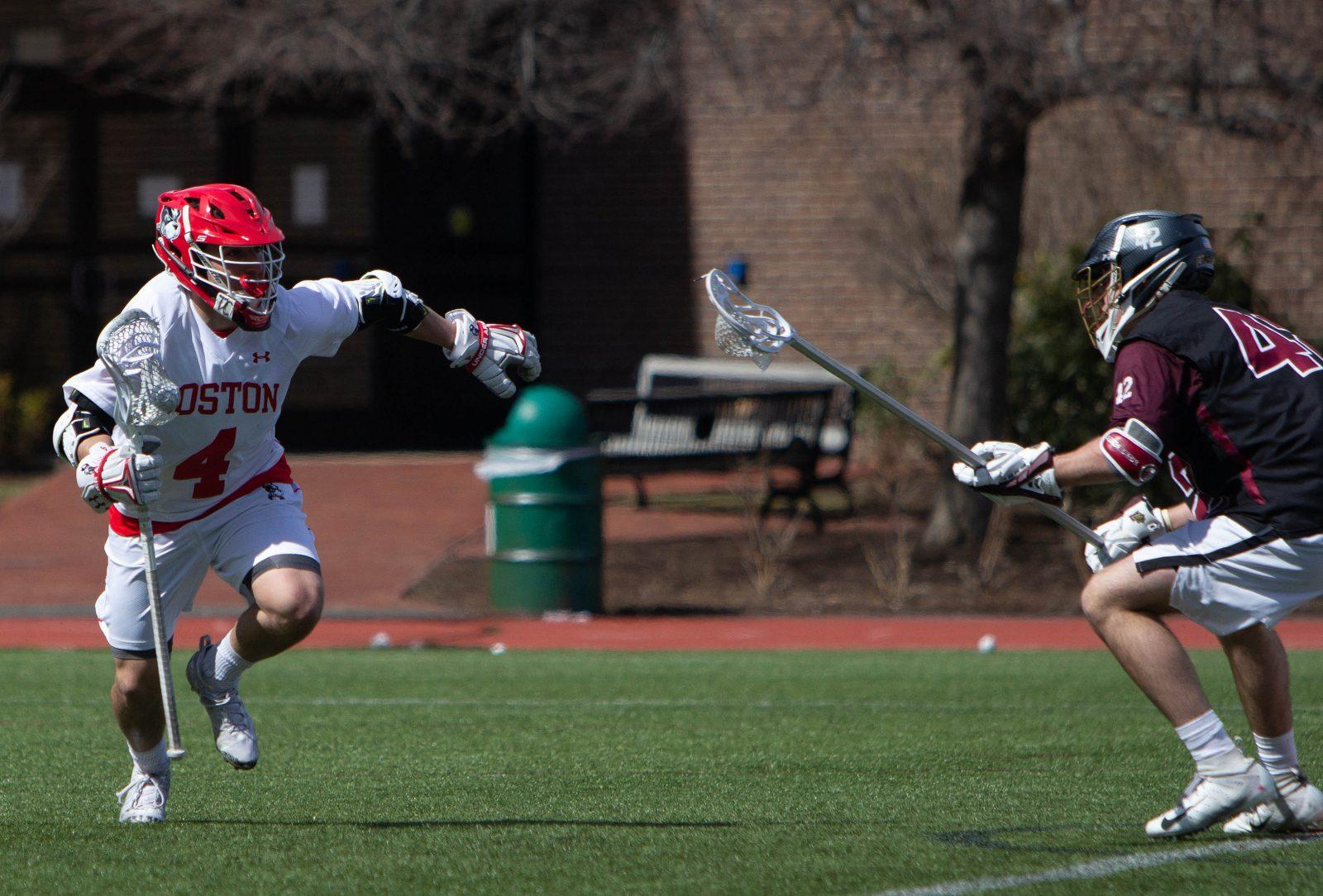Sophomore attack Chris Gray scored his 24th goal of the season in the first period of Saturday afternoon’s game against Lafayette University. MATT WOOLVERTON/ DFP STAFF