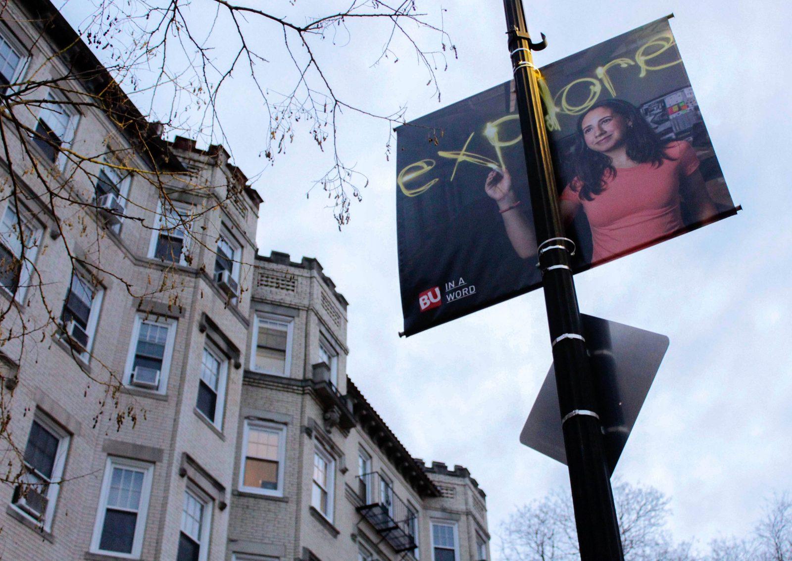 Boston University has placed new banners up on campus. RACHEL SHARPLES/ DFP STAFF