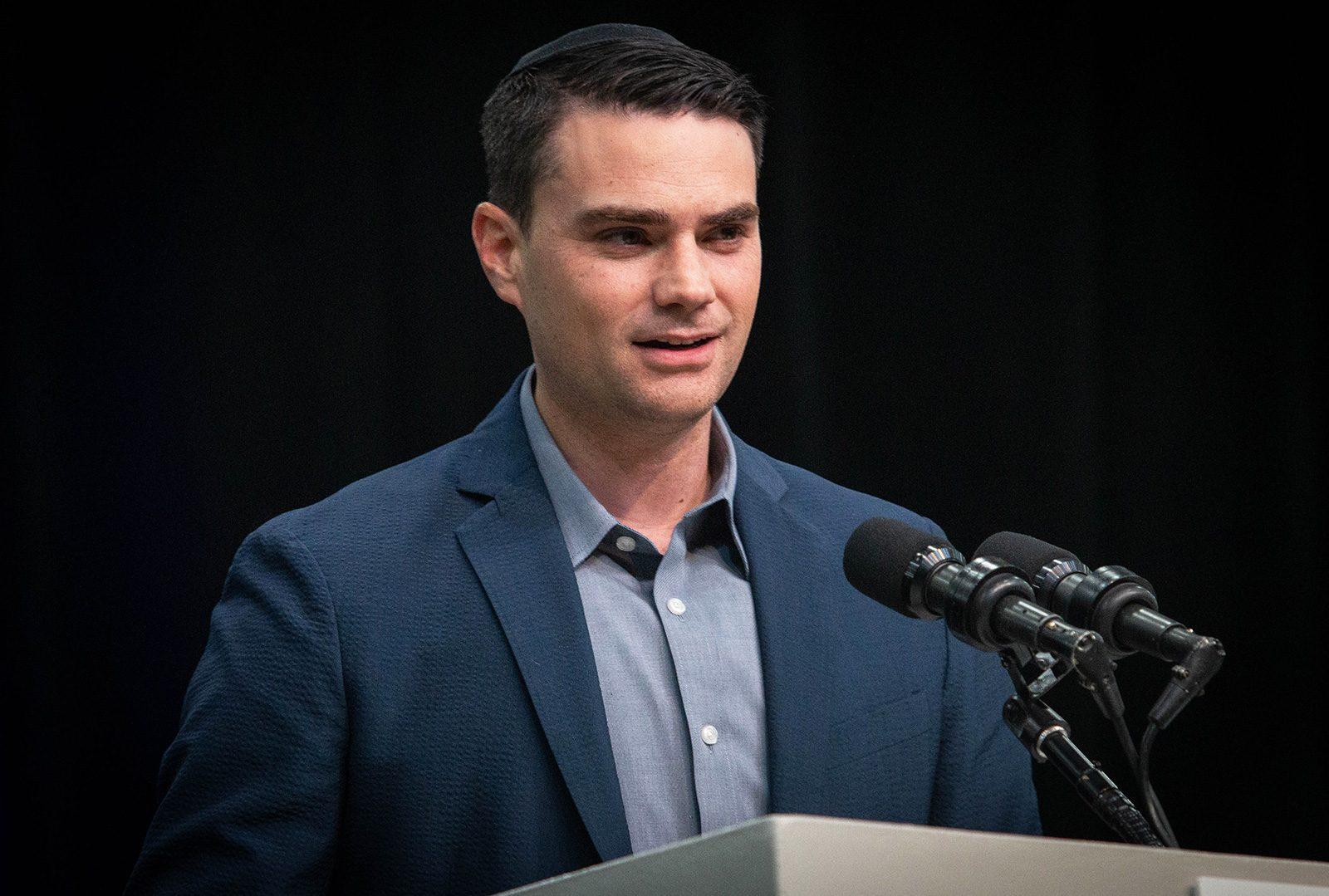 Conservative commentator Ben Shapiro speaks at the Boston University Track and Tennis Center on Wednesday night at an event organized by BU Young Americans for Freedom. GABRIELA HUTCHINGS/ DAILY FREE PRESS STAFF