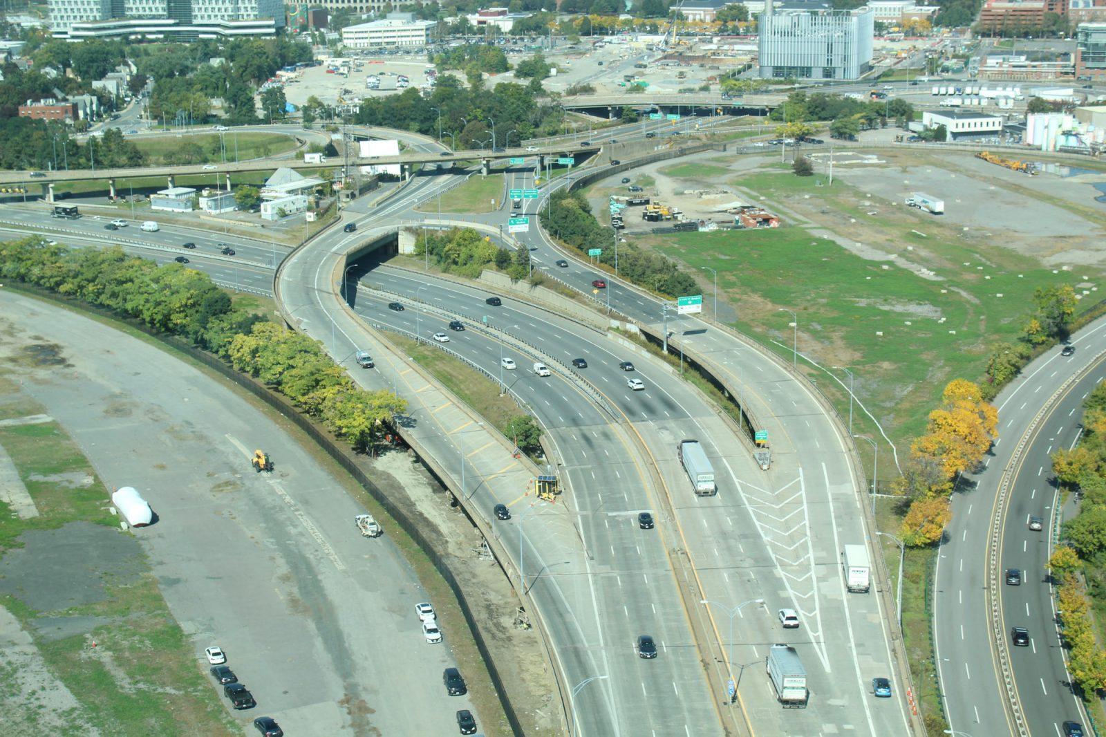 The Massachusetts Turnpike. The Allston Multimodal Project, which is currently waiting on an environmental review and federal funding, is expected to reconfigure the stretch of the I-90 through Allston-Brighton. ISABELLE OLAND/DFP PHOTOGRAPHER