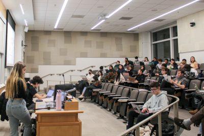 A Boston University Student Government meeting.