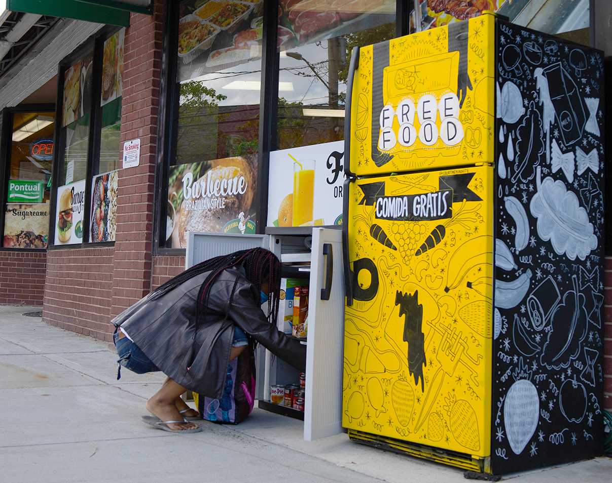 Community fridge at Oliveira's Deli Market
