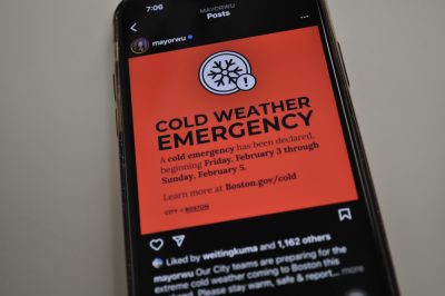 Mayor Michelle Wu’s Cold Weather Emergency announcement on Instagram.