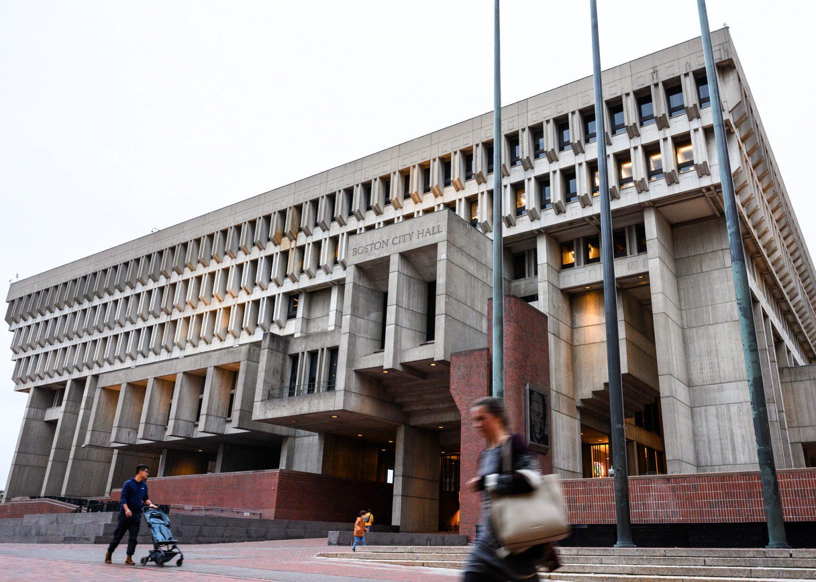 Boston City Hall. During the City Council meeting on Wednesday, councilors discussed recognizing Nov. 28 as a National Day of Mourning and establishing the Mayor’s Office of LGBTQ+ Advancement and the Office of Inspector General. ANDREW BURKE-STEVENSON/DFP PHOTOGRAPHER

