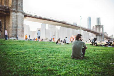 person sitting in park