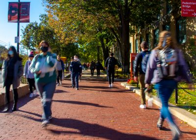 Students walking on Commonwealth Avenue