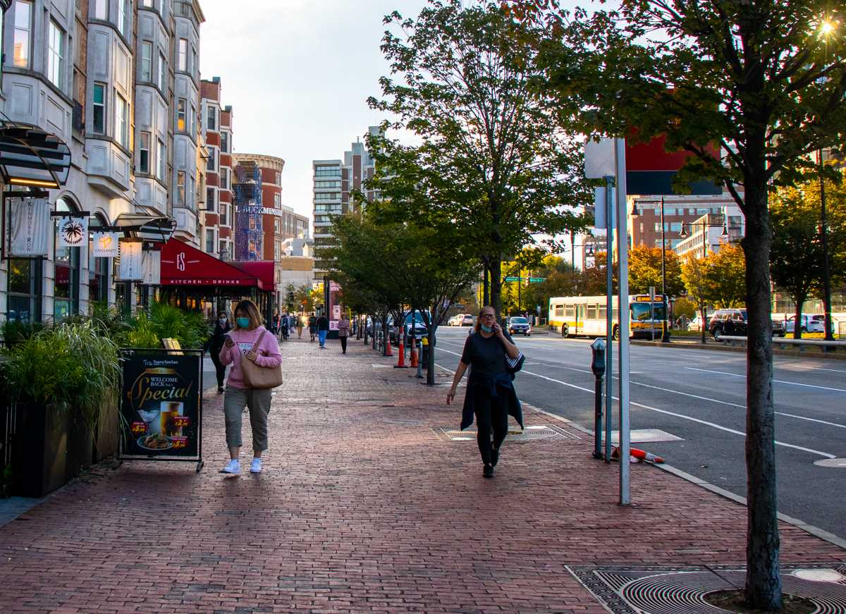 Kenmore Square. Boston University students have reported being catcalled by Related Beal construction workers at One Kenmore Square as they pass the site. TAYLOR COESTER/ DAILY FREE PRESS STAFF
