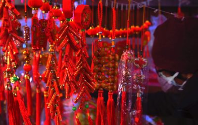 Lunar New Year decorations in Chinatown