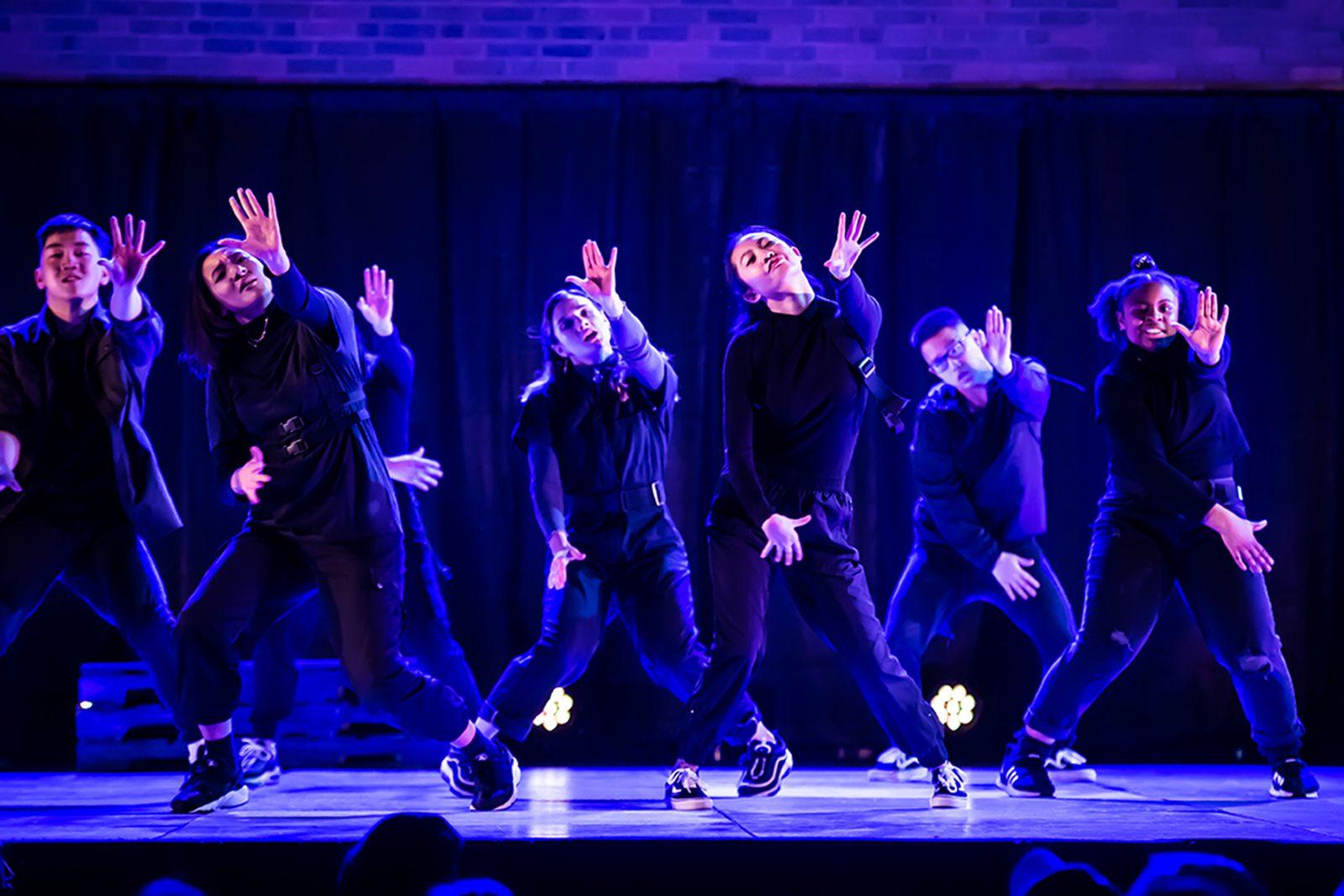 Fusion, a student hip-hop dance troupe, performs at last weekend’s ELEMENTS XIX dance competition. The group will be one of the two openers at BU’s spring concert, 802.1, featuring Aminé. COURTESY OF JOSEPH LEE