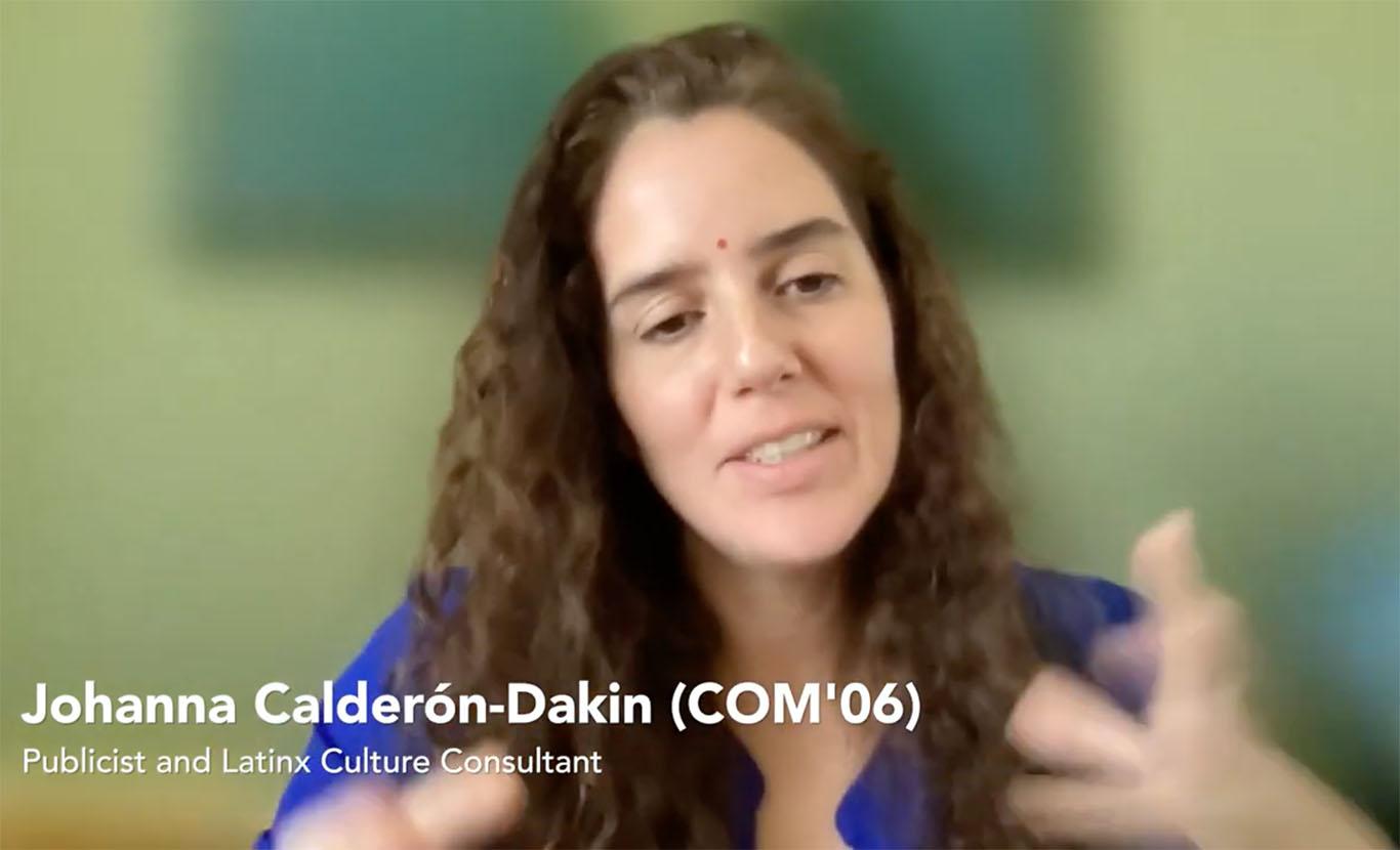 Johanna Calderón-Dakin speaks Thursday during the virtual event It’s Our Time: Changing the Narrative of Latinx in Media. Boston University’s College of Communication hosted the webinar to discuss underrepresentation and accountability of the Latinx community in the media. COURTESY OF BU COLLEGE OF COMMUNICATION
