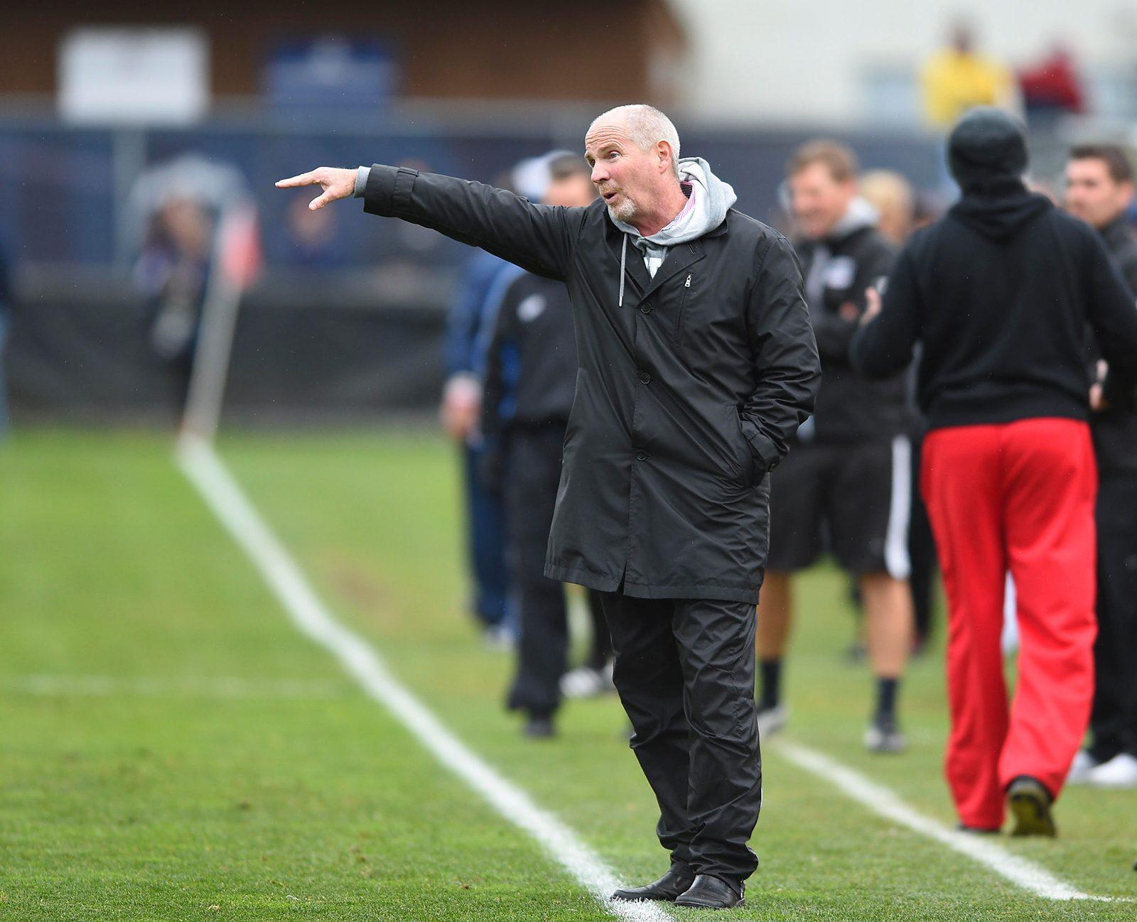 Coach Neil Roberts is currently in his 36th year as coach of the Boston University men’s soccer team. COURTESY OF STEVE MCLAUGHLIN