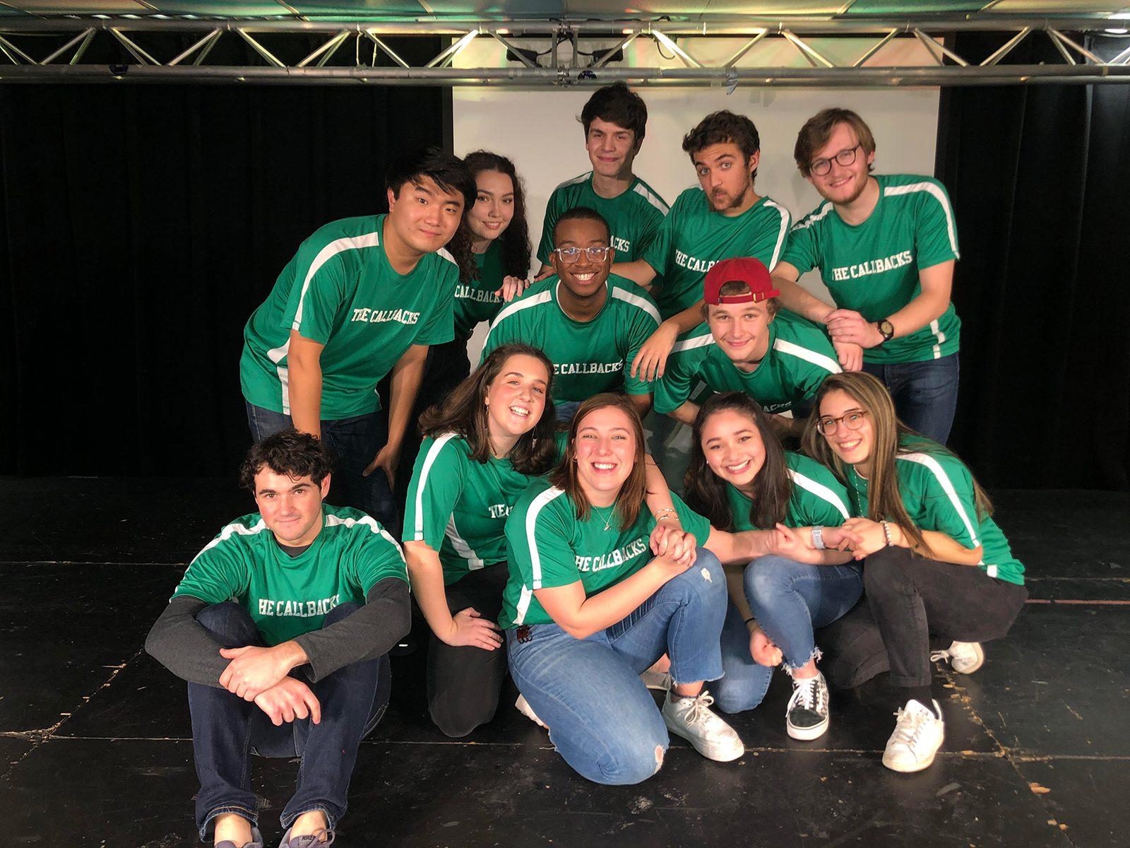 The members of Boston University’s sketch comedy and improv group, The Callbacks. COURTESY OF THE CALLBACKS