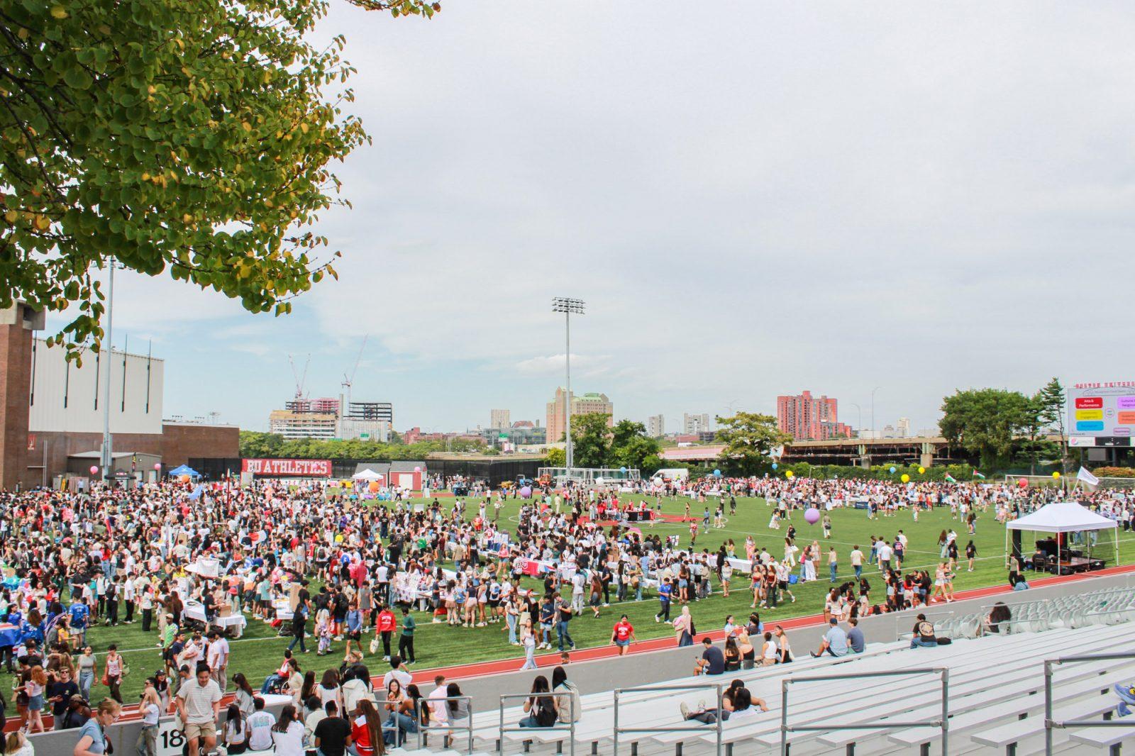 The crowd on Nickerson Field during SPLASH on Sept. 7. SARAH CRUZ/DFP PHOTOGRAPHER