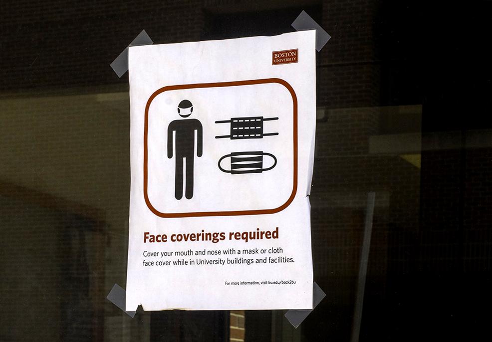BU mask mandate sign