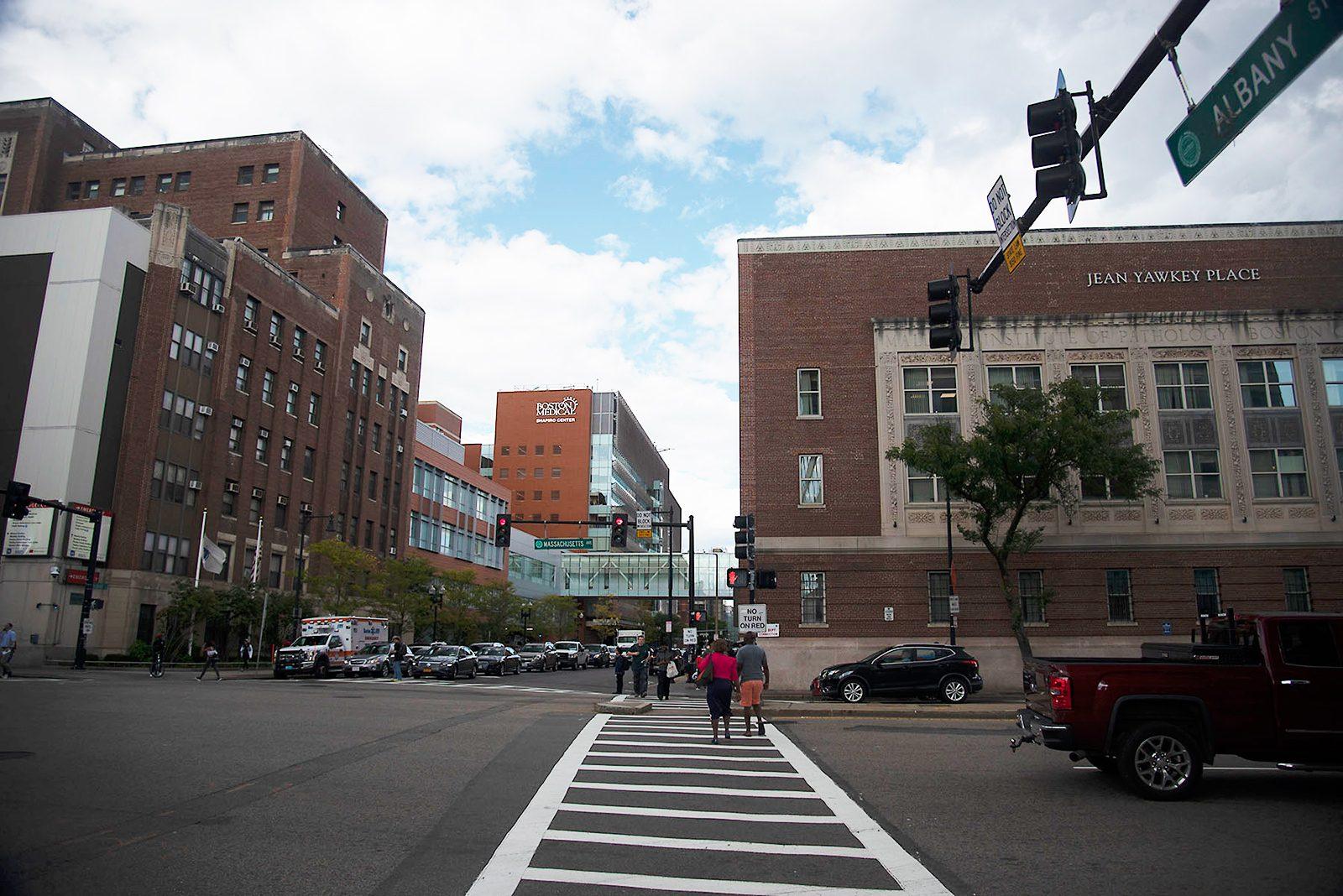 Boston University’s medical campus, where a fatal stabbing was reported last Thursday. The suspect is now in custody and facing charges. DANIEL MU/ DAILY FREE PRESS STAFF