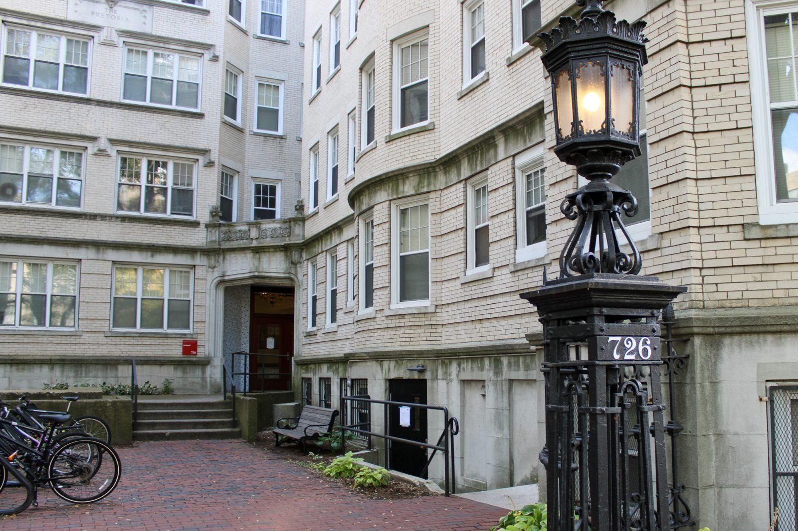 Boston University residence hall at 726 Commonwealth Avenue. Early on Oct. 11, a small fire occurred in the building’s basement. RACHEL FEINSTEIN/DFP PHOTOGRAPHER
