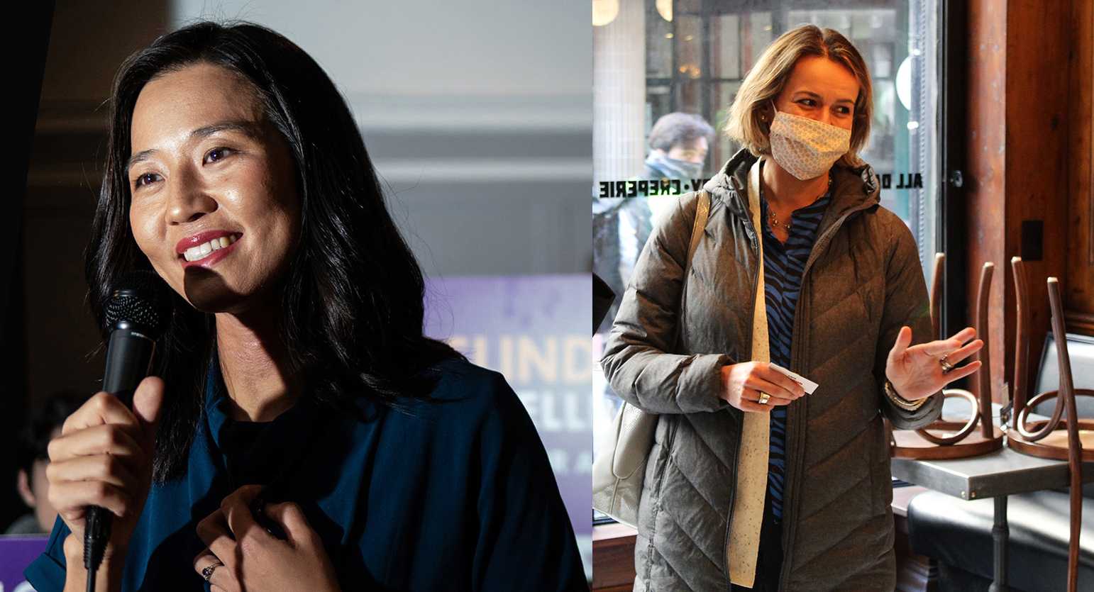 Michelle Wu and Annissa Essaibi George, the top two Boston mayoral candidates. The Daily Free Press examines both candidates' endorsement patterns as the city approaches the November general election. SOPHIE PARK AND SAMUELE PETRUCCELLI/ DFP FILE
