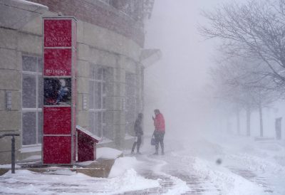 BU essential workers during blizzard