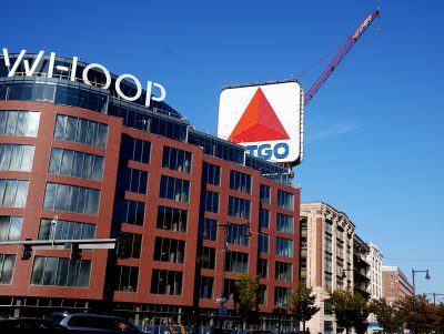 citgo sign obstructed by building