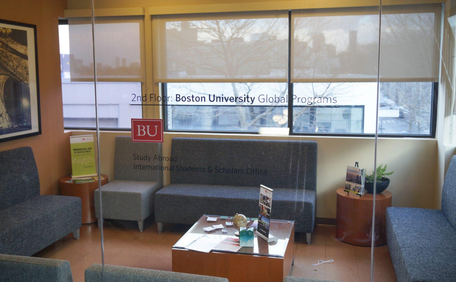 Boston University’s International Students and Scholars Office, which assists students with securing immigration classification. Boston University organizations and clubs plan to help protect students from President Trump’s mass deportation efforts amid ICE sightings on BU’s campus. SIENA GLEASON/DFP PHOTOGRAPHER
