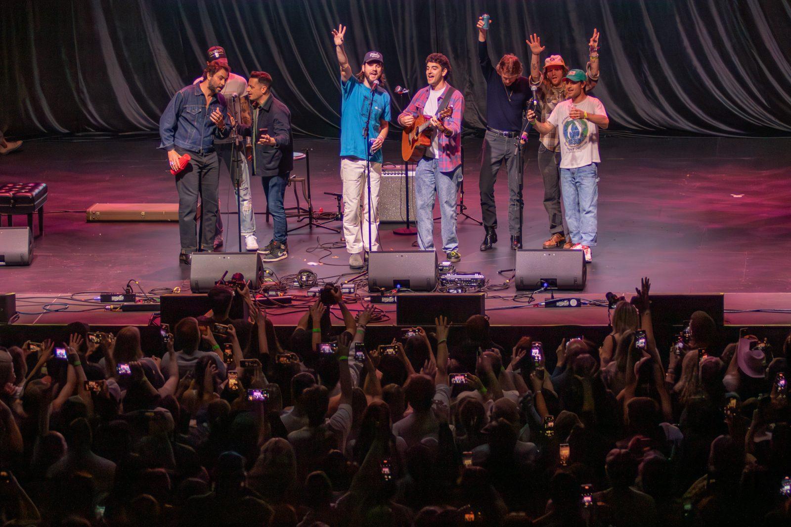 This year’s Whale Jam artists perform Sweet Caroline together at the end of the benefit concert. 
