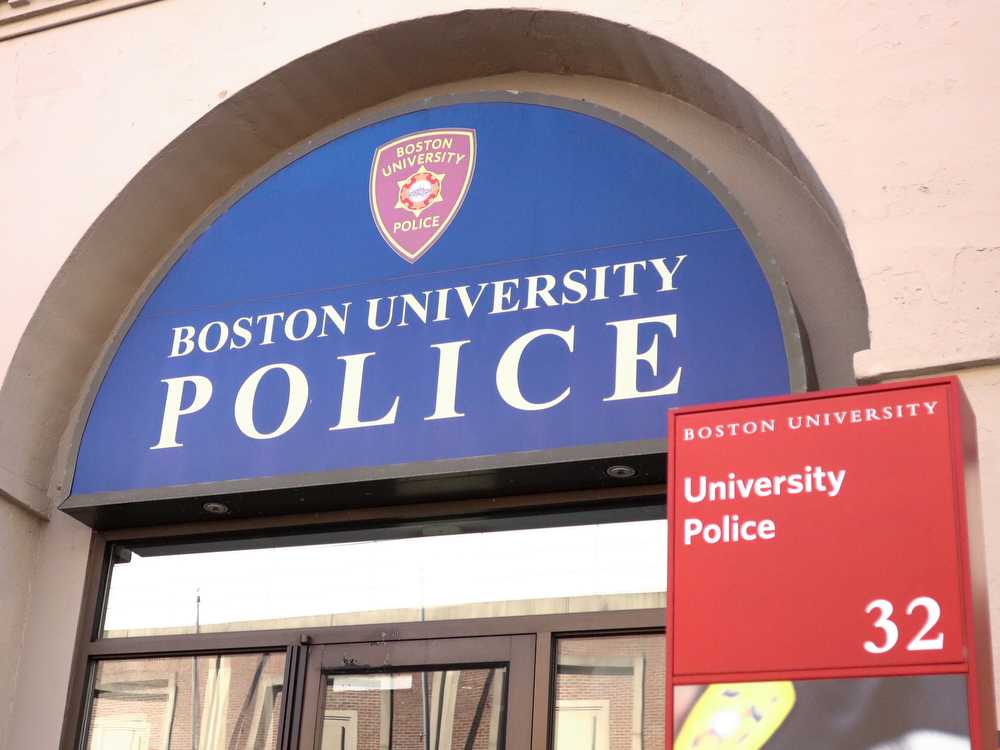 Boston University Police headquarters. The crime logs include a person hit by a door, a mouse bite and a man on a bicycle with a spear-shaped stick. LILY HANSEN/DFP PHOTOGRAPHER