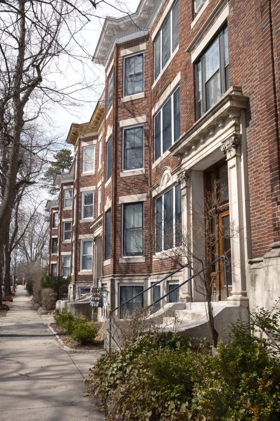 Brownstones along Euston Street in Brookline. The Brookline School Committee voted to eliminate the Office of Educational Equity March 13. ANH HUYNH/DFP PHOTOGRAPHER 