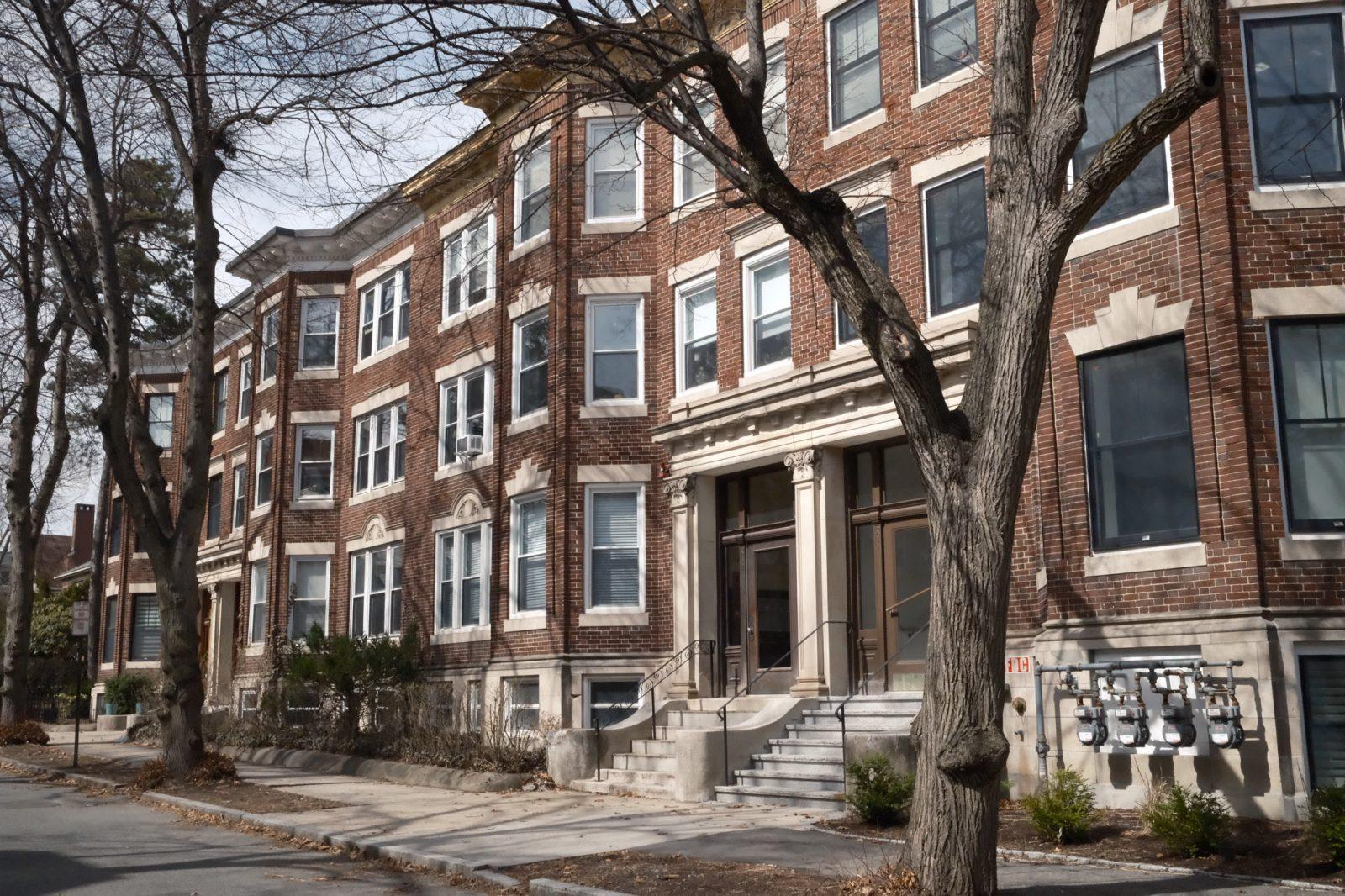 Brownstones along Euston Street in Brookline. The City of Boston released its Anti-Displacement Action Plan Thursday, aiming to stabilize residents and both commercial and creative enterprises. ANH HUYNH/DFP PHOTOGRAPHER