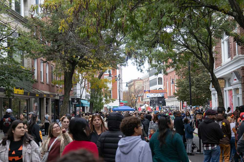 A crowd on Essex Street in Salem, MA. The city reaches its busiest time now, right around Halloween. KATE KOTLYAR/DFP PHOTOGRAPHER