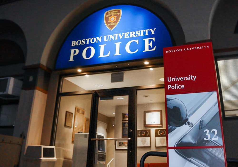 The Boston University Police Department station. This week’s crime logs include a hit and run, building vandalism and a fire alarm. ANNALYN KUMAR/DFP FILE