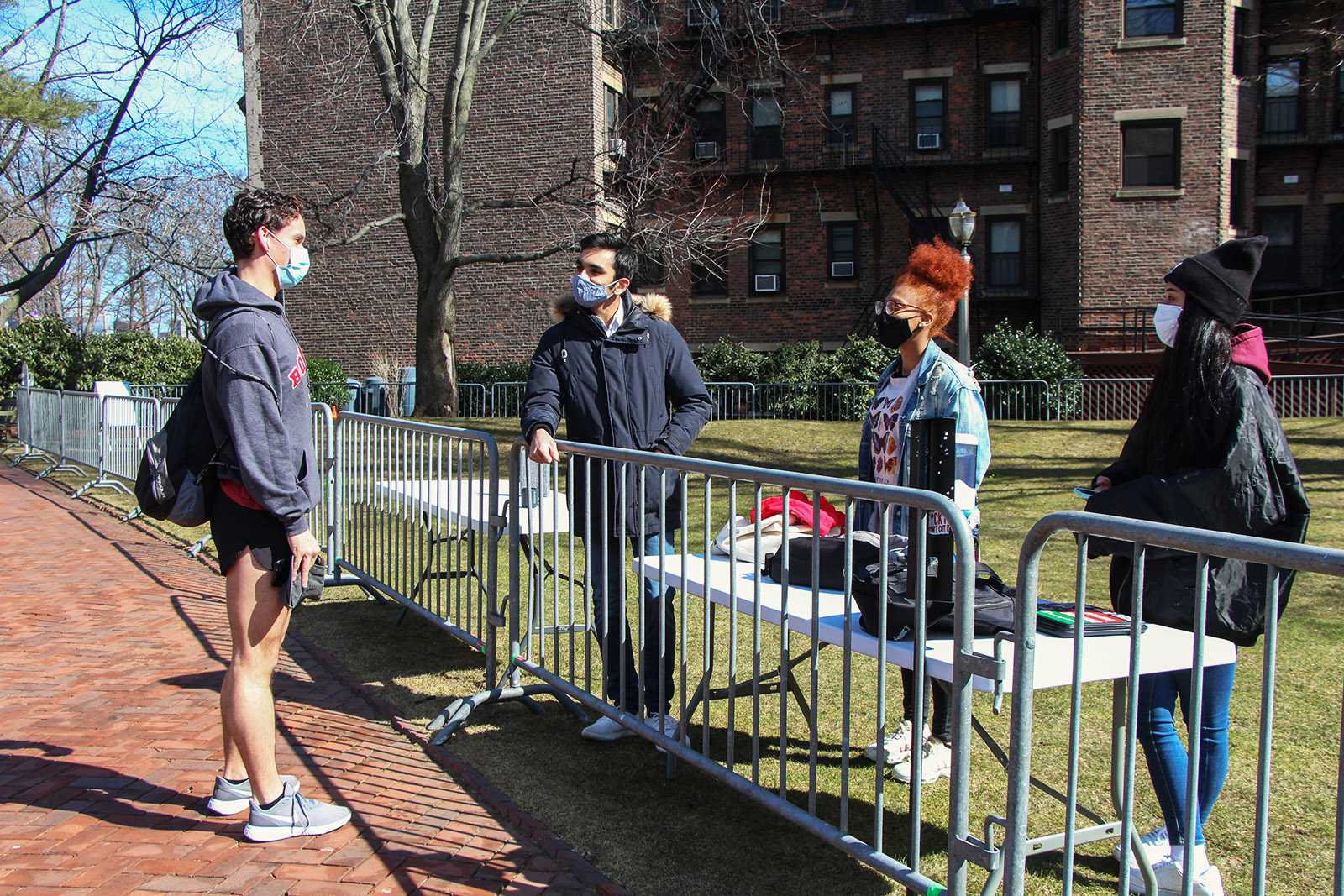 BUnited meets with a student at BU beach