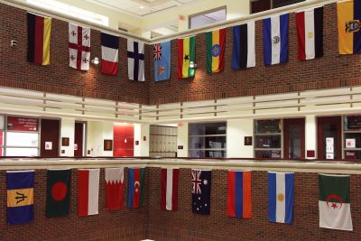 Flags in the Questrom School of Business at boston university
