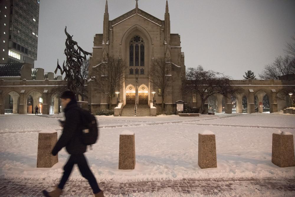 Boston University’s Marsh Chapel. The chapel offers weekly meditation sessions on Mondays, giving students time for a moment of peace and serenity. LEXI PLINE/ DFP STAFF