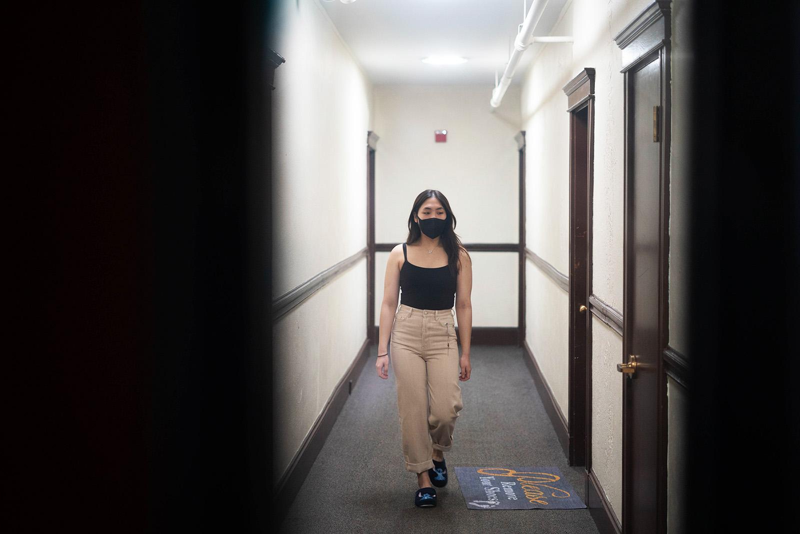 Boston University students in some residences were asked to follow stricter mask-wearing policies in common areas and other spaces this semester. JASMINE LI/ DAILY FREE PRESS STAFF 