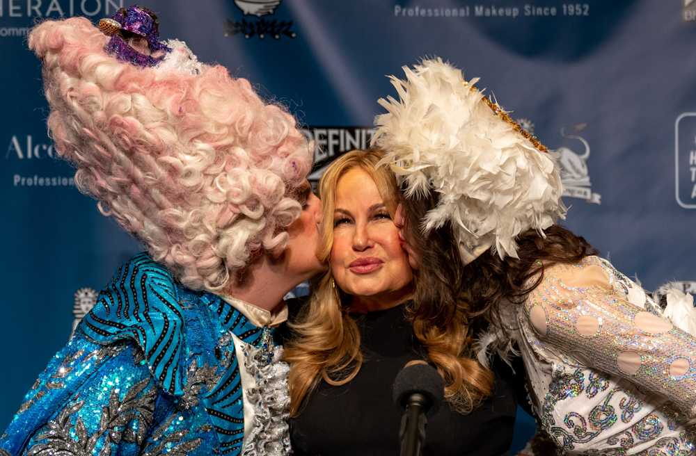 Jennifer Coolidge gets kissed during the press conference