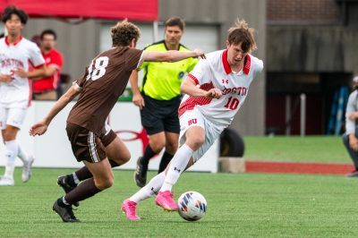 Boston University graduate student Colin Innes during a match against Lehigh on Sept. 16.