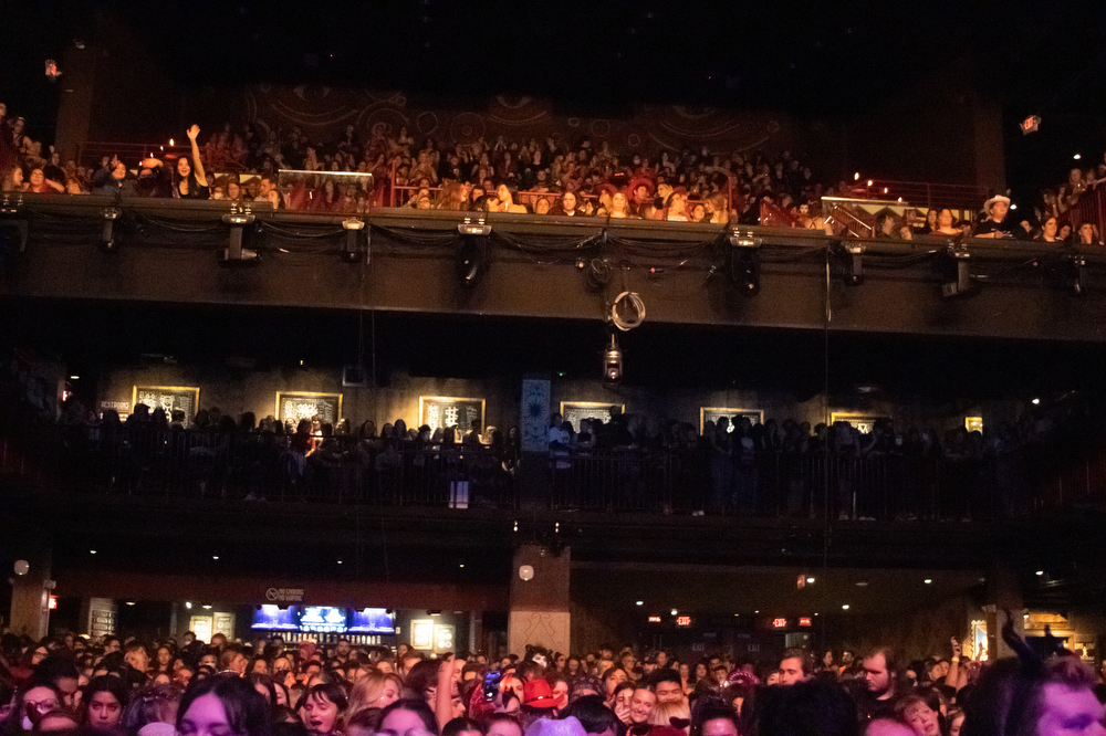 The crowd filled three levels at the House of Blues.