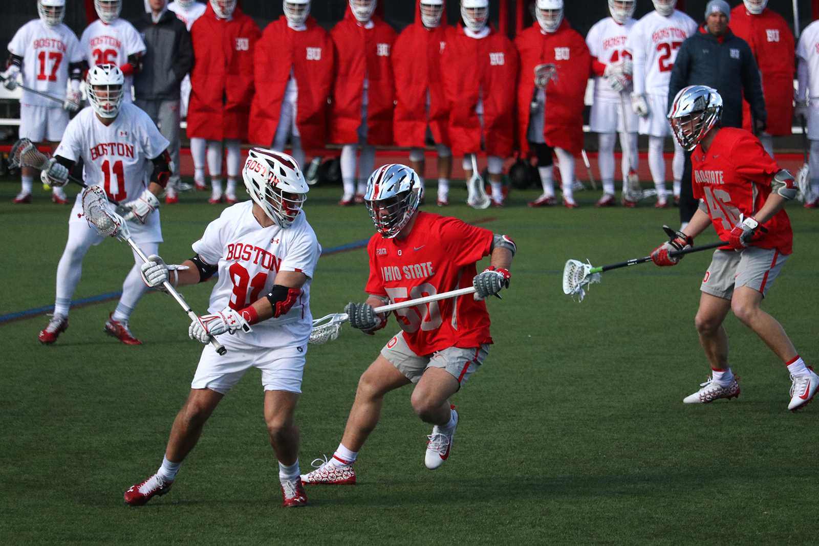 Boston University men's lacrosse against the Ohio STate University