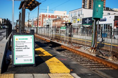 MBTA Construction at St. Paul Street Stop