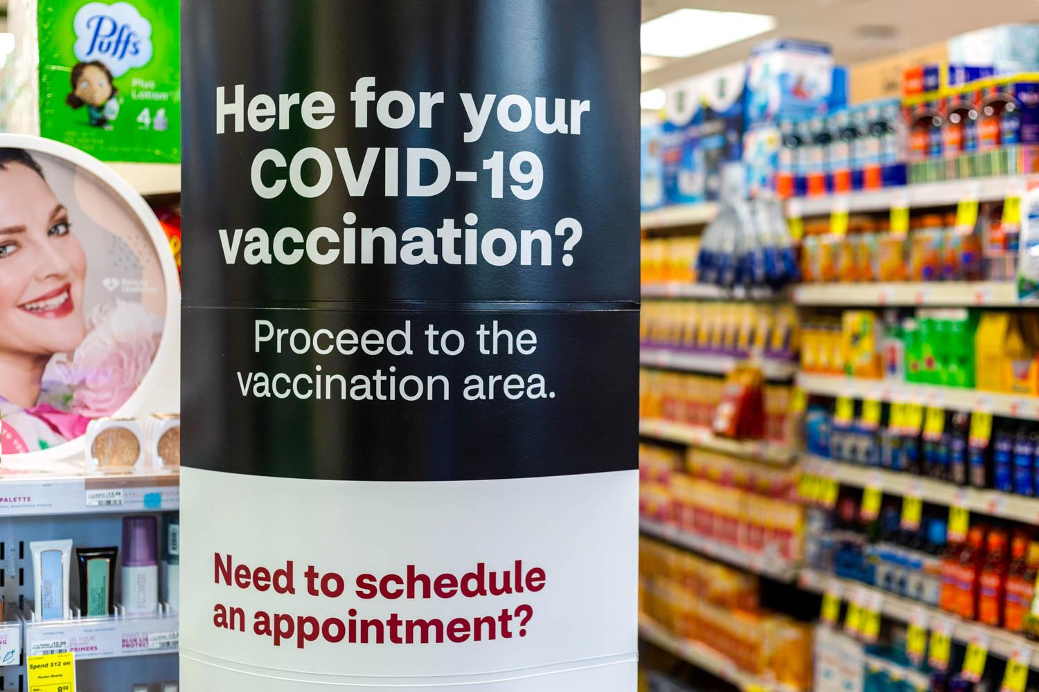 A CVS pharmacy offering COVID-19 vaccines. The first case of the Omicron variant of COVID-19 was detected in Massachusetts on Saturday. ANH NGUYEN/ DFP STAFF
