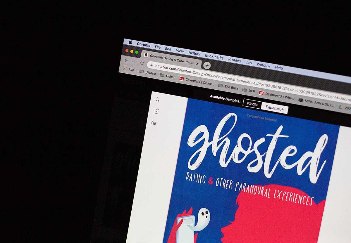 Boston University alumna Jana Eisenstein’s book “Ghosted: Dating &amp; Other Paranormal Experiences.” Eisenstein’s recently published memoir reflects on dating in the 21st century, inspired by a bad breakup. ANH NGUYEN/DFP STAFF
