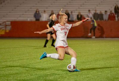 Recent graduate Julianna Stureman during a match against Army last October