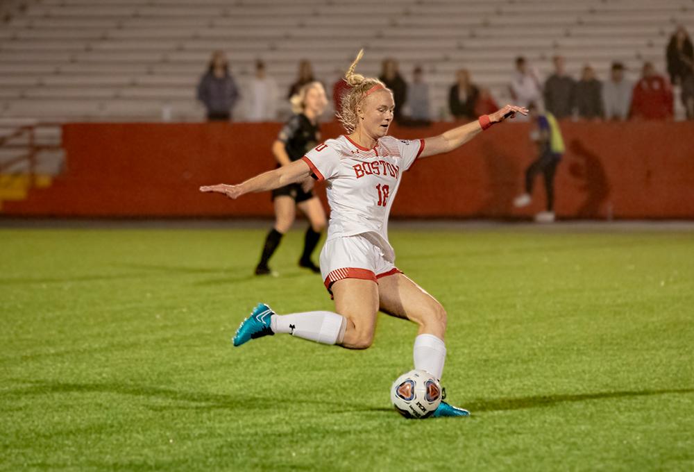 Recent graduate Julianna Stureman during a match against Army last October