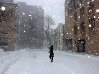 Boston University student out in blizzard
