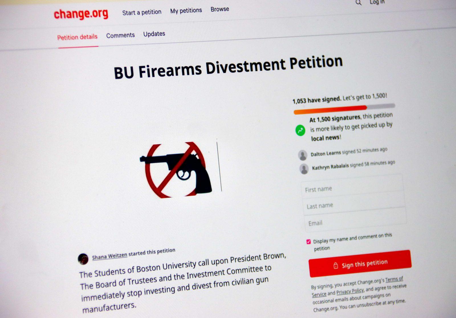 Firearms Divestment Petition