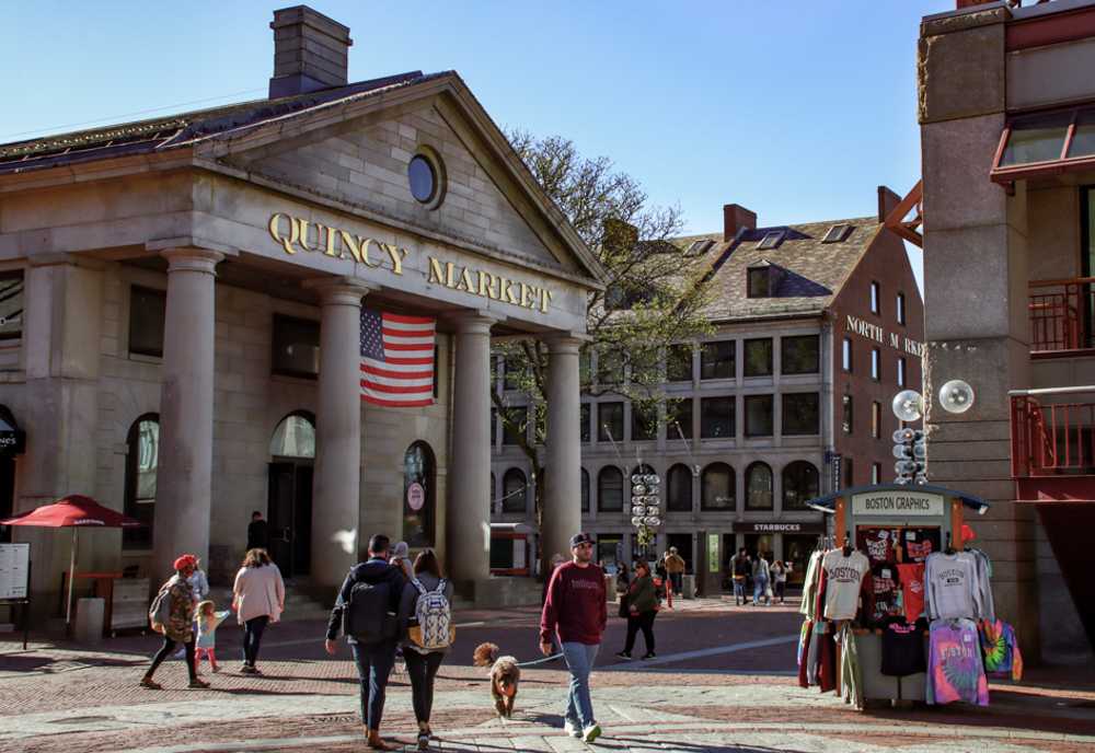 Quincy Market in Faneuil Hall Marketplace. Boston City Council members voted to change the name of Faneuil Hall, named after prominent colonial slave trader Peter Fanueil. CLARE ONG/DFP FILE