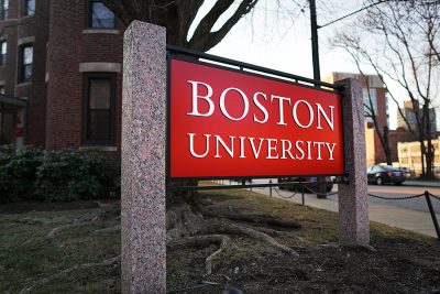 Boston University sign