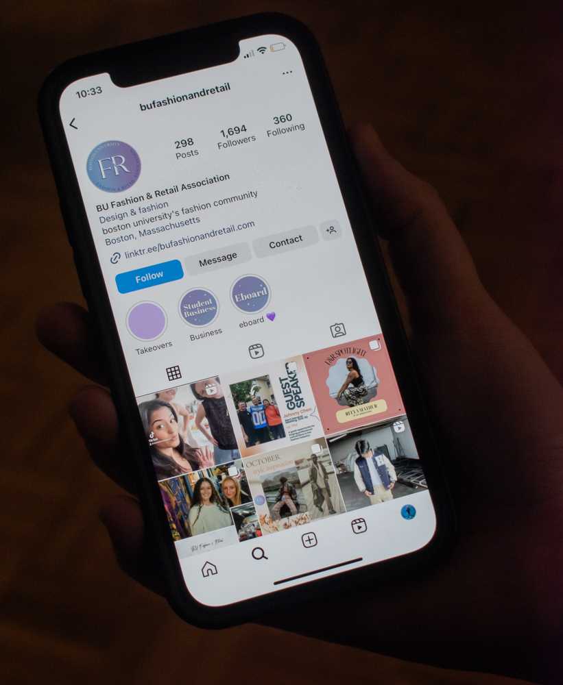 Boston University Fashion and Retail Association’s Instagram page. F&R has made strides to become more inclusive to all BU students through the rebranding and restructuring of the club. MOLLY POTTER/ DFP PHOTOGRAPHER